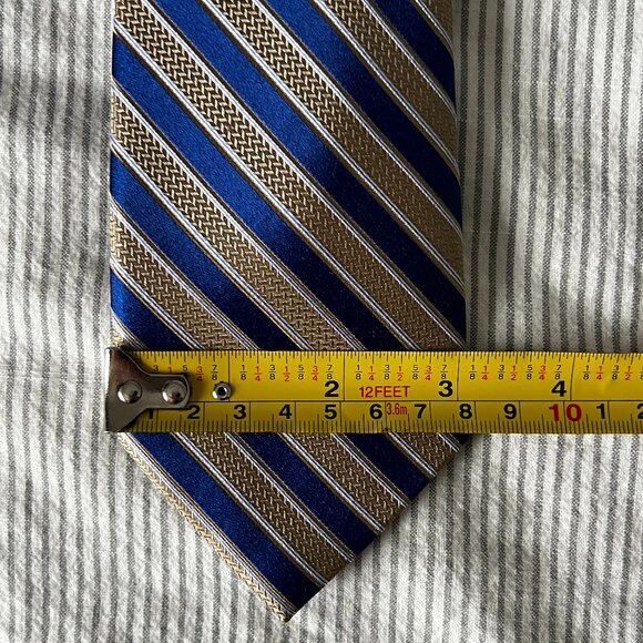 Arrow Neck Tie Blue Gold - Picture 2 of 5